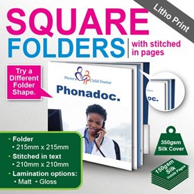 Print Design Portfolio: Square folder brochures design and printing