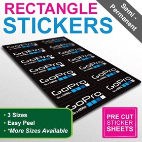 Print Design Portfolio: Custom printed rectangle stickers