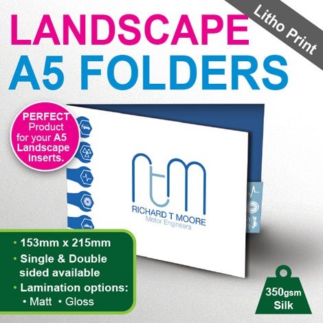 Print Design Portfolio: A5 Landscape Presentation Folders Printing